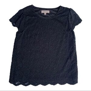 Philosophy Black‎ Lace Top Small